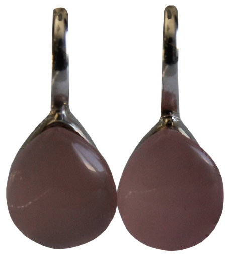 [3660341554708] Boucles d'oreilles Calcédoine Rose Argent 925 Bombées