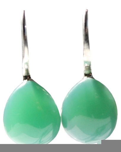 [3660341554722] Boucles d'oreilles Pierre bombée Chryso Onyx - Argent 925