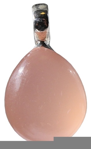 [3660341554814] Pendentif pierre bombée Calcedoine rose