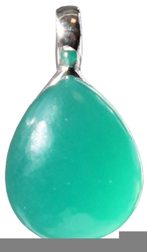 [3660341554821] Pendentif pierre bombée Onyx vert
