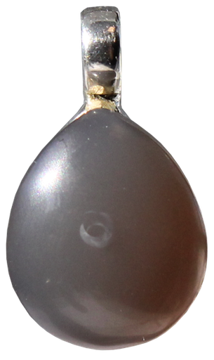 [3660341554869] Pendentif pierre bombée Agate grise