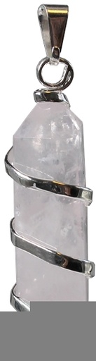 [3660341561447] Pendentif Quartz Rose Pointe biterminée