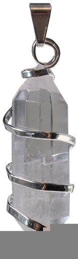[3660341561454] Pendentif Cristal de Roche Pointe biterminée