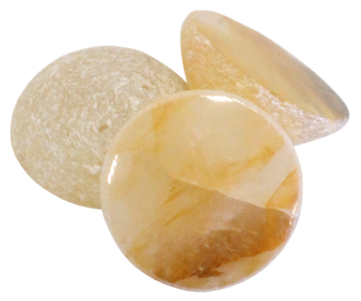 [3660341568231] Galet Quartz Jaune 1 Face Polie