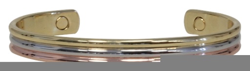 [3660341585849] Bracelet cuivre avec Aimants Jonc arrondi 3 métaux