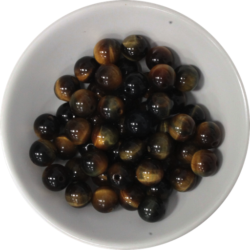 [3660341593547] Perles mix Oeil de Tigre et  Oeil de Faucon 8 mm - Sachet de 50 perles