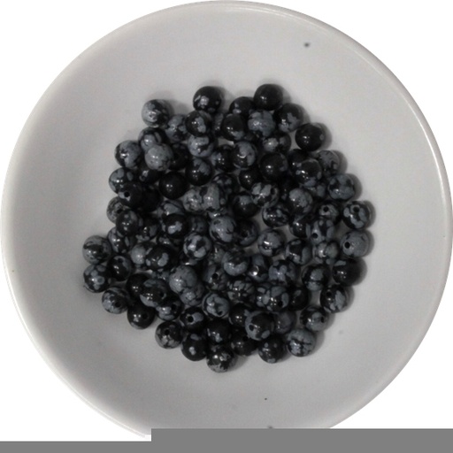 [3660341593554] Perles Obsidienne Mouchetée 4 mm - Sachet de 100 perles