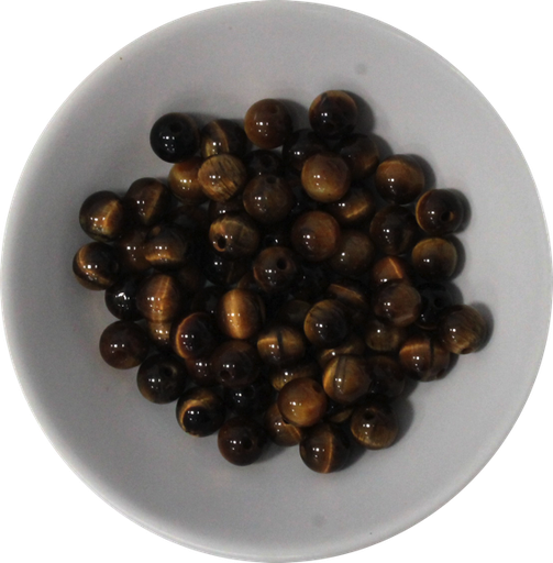[3660341593592] Perles Oeil de Tigre 6 mm - Sachet de 66 perles