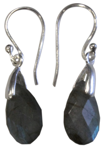 [3660341603178] Boucles d'oreilles Labradorite Argent 925 Facettées