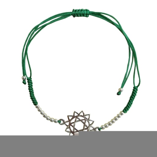 [3660341606025] Bracelet cordon ajustable en coton - Chakra Anahata