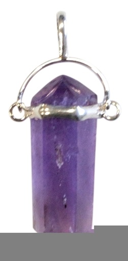 [3660341611074] Pendentif Pointe Biterminée Améthyste 3 à 4 cm
