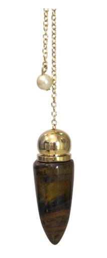 [3660341616246] Pendule Pointe Polie en Oeil de Tigre