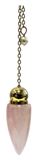 [3660341616260] Pendule Pointe Polie en Quartz Rose