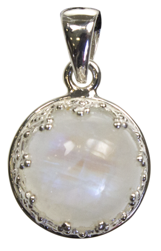 [3660341620113] Pendentif Pierre de Lune Forme ronde Pierre sertie
