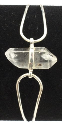 [3660341621011] Jonc pierre brute Cristal de roche - Argent 925