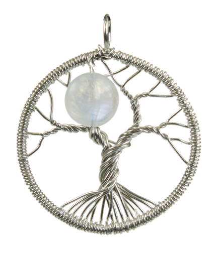 [3660341621134] Pendentif Pierre de Lune Argent 925 Arbre de vie