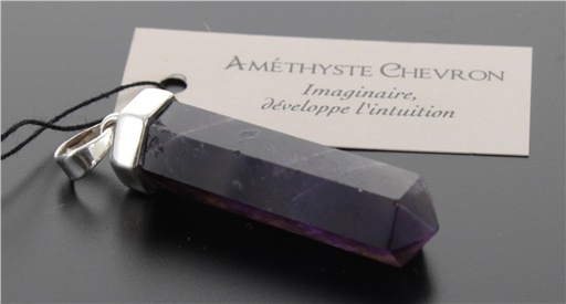 [3660341621554] Pendentif Améthyste chevron Forme pointe