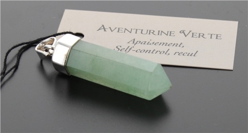 [3660341621578] Pendentif Aventurine Verte Forme pointe