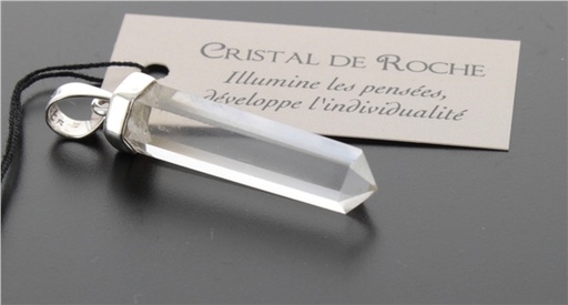 [3660341621585] Pendentif Cristal de Roche Forme pointe