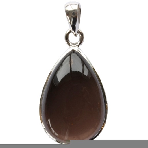 [3660341639245] Pendentif avec carte Quartz Fumé Argent - Tranche 2 à 2,5 cm