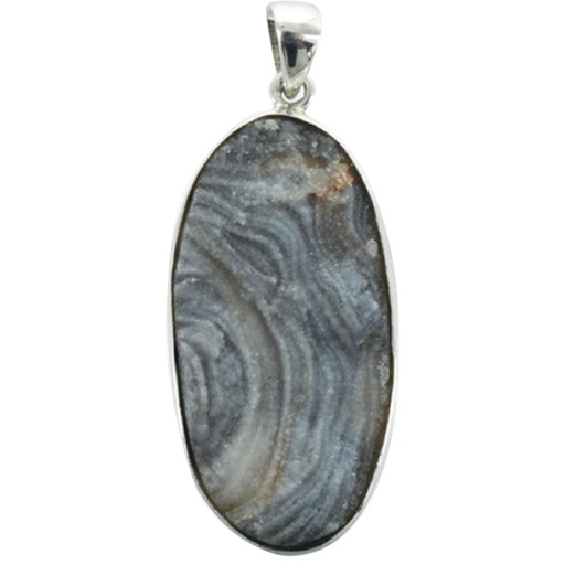 [3660341646908] Pendentif avec carte Desert Druzy Argent - Tranche 3 à 3,5 cm