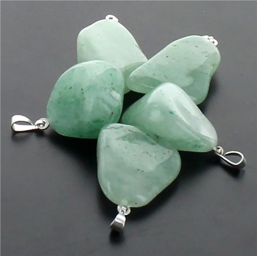 [3660341646953] Pendentif pierre roulée - Aventurine verte