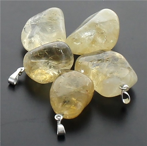 [3660341646960] Pendentif pierre roulée - Citrine (amethyste chauffee)