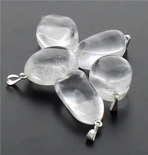 [3660341646977] Pendentif pierre roulée - Cristal roche
