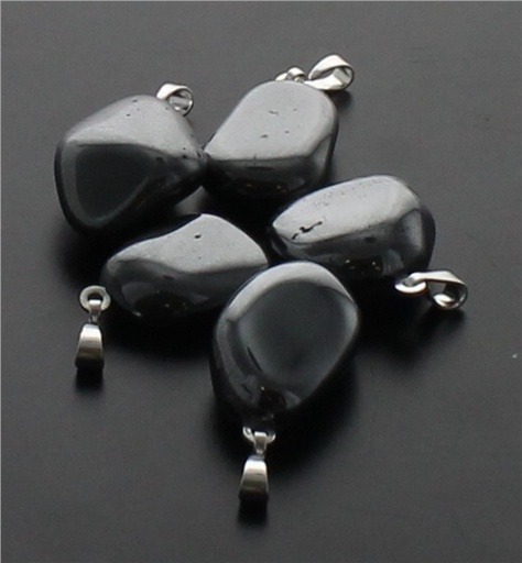 [3660341646984] Pendentif pierre roulée  - Hématite
