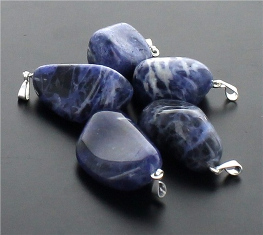 [3660341647035] Pendentif pierre roulée - Sodalite