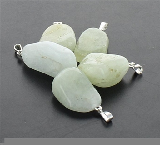 [3660341647066] Pendentif pierre roulée - Aigue Marine