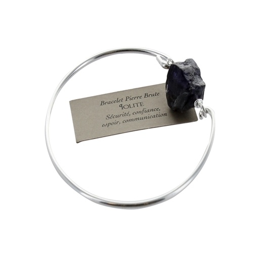 [3660341647554] Jonc pierre brute Iolite - Argent 925