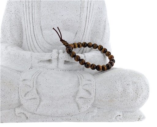 [3660341648193] Bracelet mala tibétain - Oeil de Tigre
