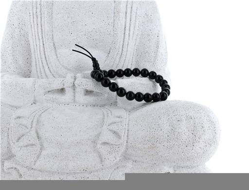 [3660341649183] Bracelet mala tibétain - Obsidienne noire