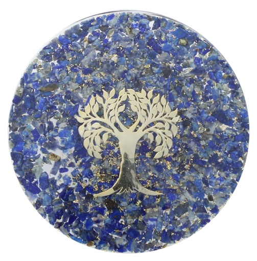 [3660341652664] Sous verre Orgonite Lapis Lazuli avec symbole Arbre de Vie