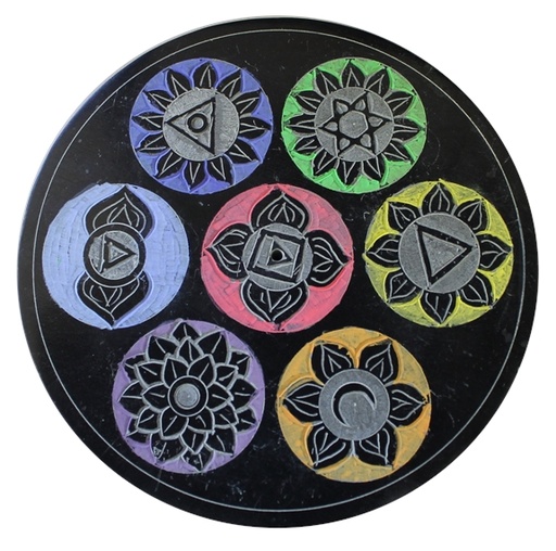 [3660341654057] Porte Encens Pierre Gravé Chakras
