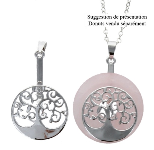 [3660341658116] Porte Donut finition Rhodium - Arbre de Vie