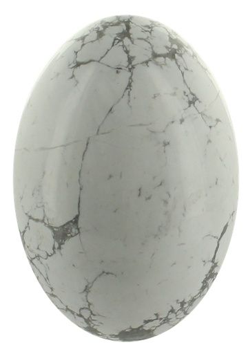 [3660341658154] Oeuf Howlite Blanche - Pièce de 8 à 9 cm