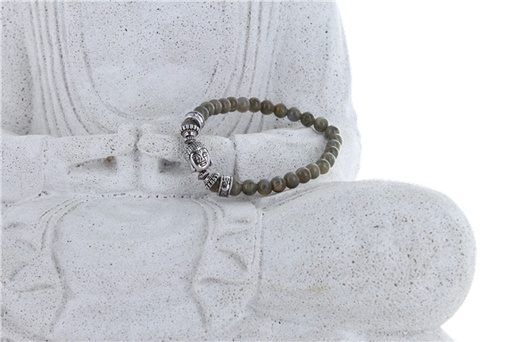 [3660341658369] Bracelet Labradorite Perles rondes 6 mm et Perle Bouddha