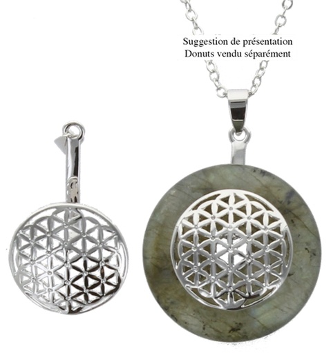 [3660341659939] Porte-donut finition Rhodium - Fleur de Vie