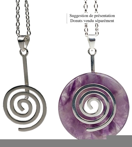 [3660341659953] Porte-donut finition Rhodium - Spirale