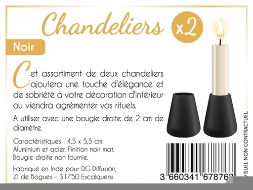 [3660341678763] Chandeliers Métal Mini - Noir Mat (assortiment de 2)