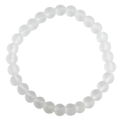 [3660341680032] Bracelet Cristal de Roche Perles rondes 6 mm Mates