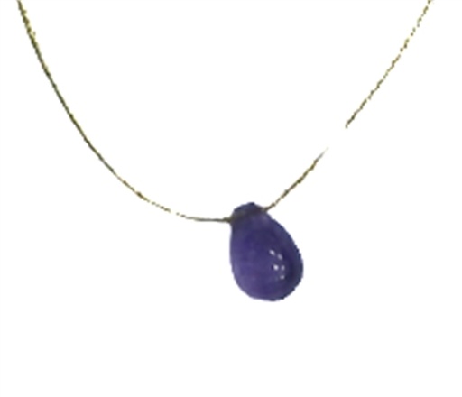 [3660341680100] Collier Améthyste briolette Fil coton doré