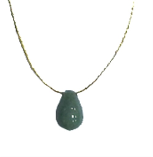 [3660341680148] Collier Aventurine verte briolette Fil coton doré