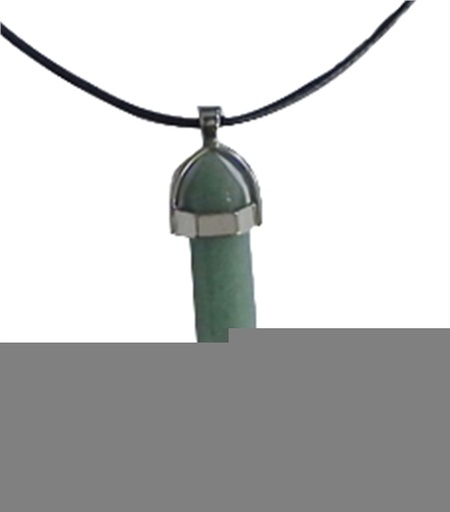 [3660341680216] Collier Aventurine Verte Pointe Cordon noir
