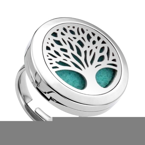 [3660341682180] Diffuseur Bague Arbre de vie Argenté Ajustable T52/53/54