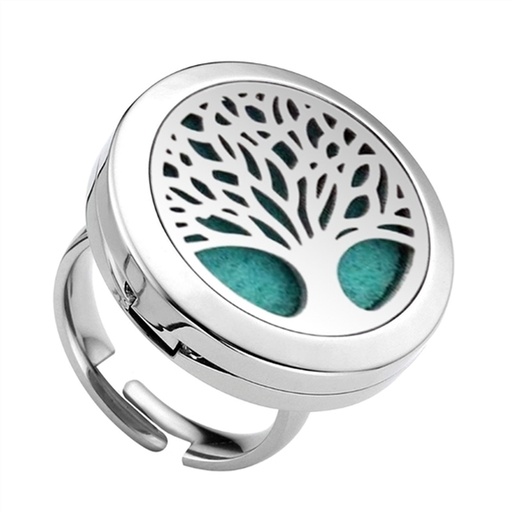 [3660341682197] Diffuseur Bague Arbre de vie Argenté Ajustable T55/56/57