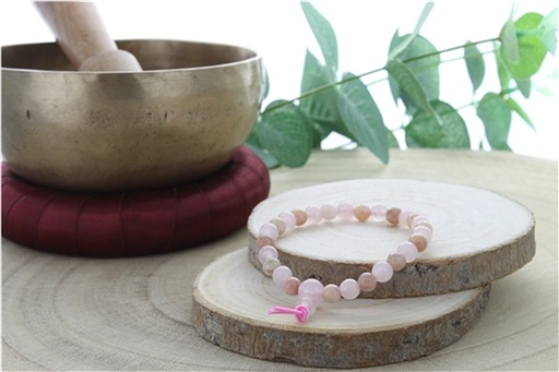 [3660341689950] Bracelet Mala Enfant en Quartz Rose et Pierre du Soleil